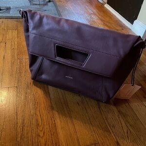 NWT vegan leather fold over tote